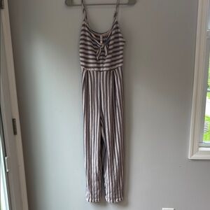 Xhilaration  Blue & Pink Striped Jumpsuit medium